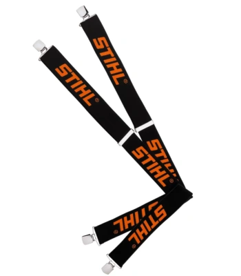 Bretellen, 130 cm, zwart/oranje, met metalen clips